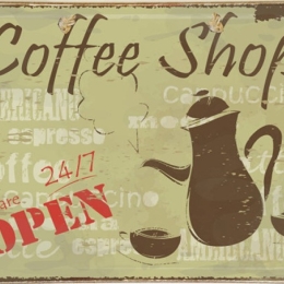 Ρετρό πίνακας χειροποίητος coffee shop