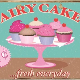 Ρετρό πίνακας χειροποίητος fairy cakes