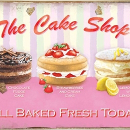 Ρετρό πίνακας χειροποίητος cake shop