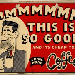 Ρετρό πίνακας χειροποίητος drink more coffee