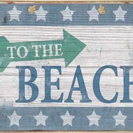 Ξύλινη vintage πινακίδα to the beach