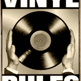 Vinyl rules ξύλινος πίνακας χειροποίητος