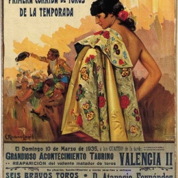 Spanish bull fighting ξύλινος πίνακας χειροποίητος
