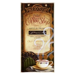 Cappuccino ξύλινος πίνακας χειροποίητος 13x26 εκ