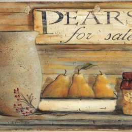 Pears for sale ξύλινος πίνακας χειροποίητος