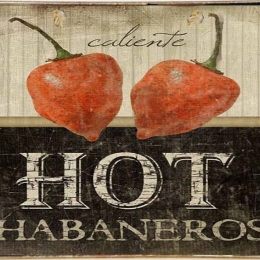 Hot habaneros ξύλινος πίνακας χειροποίητος