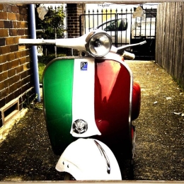 Italian Vespa ξύλινος πίνακας χειροποίητος