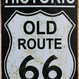 Route 66 vintage ξύλινος πίνακας