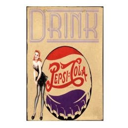 Drink Pepsi Cola vintage ξύλινος πίνακας