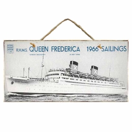 Vintage ξύλινος πίνακας Queen Frederica