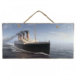 Vintage ξύλινος πίνακας Τιτανικός