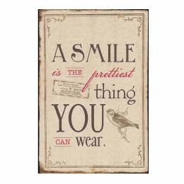 The smile vintage ξύλινο πινακάκι