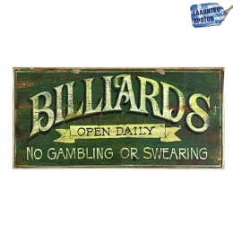 Billiards vintage ξύλινο πινακάκι 26x13 εκ