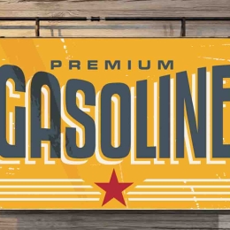 Gasoline vintage ξύλινος πίνακας