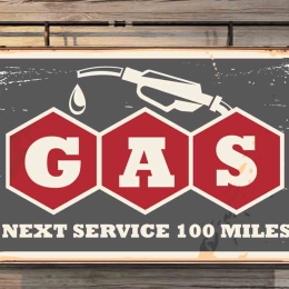 Gas vintage ξύλινος πίνακας