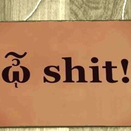Ω shit vintage ξύλινος πίνακας