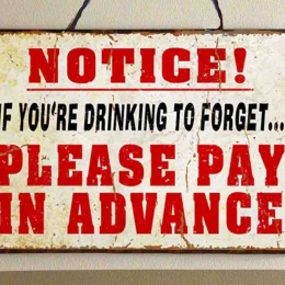 Please pay in advance vintage ξύλινος πίνακας