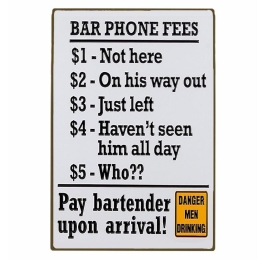 Bar phone fees vintage ξύλινος πίνακας
