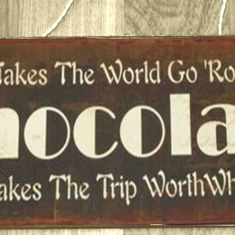 Chocolate vintage ξύλινος χειροποίητος πίνακας