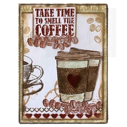 Vintage πίνακας χειροποίητος take time to smell the coffee
