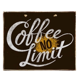 Coffee no limit vintage ξύλινος πίνακας