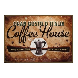Coffee house vintage ξύλινο χειροποίητο πινακάκι