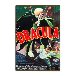 Dracula vintage ξύλινο χειροποίητο πινακάκι
