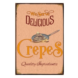 Delicious crepes vintage ξύλινος πίνακας