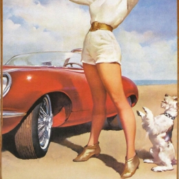 Ξύλινο πινακάκι με vintage διαφήμιση αμερικάνικου αυτοκινήτου