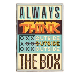 Διακοσμητικό πινακάκι always think outside the box