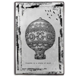 Ξύλινος πίνακας vintage airballoon