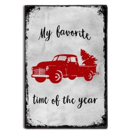Vintage ξύλινο Χριστουγεννιάτικο πινακάκι my favorite time of the year