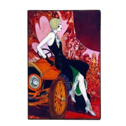 Femme vintage χειροποίητο διακοσμητικό ξύλινο πινακάκι