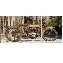 Moto retro τρίπτυχος πίνακας χειροποίητος 