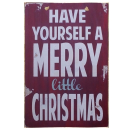 Have yourself a merry little Christmas vintage Χριστουγεννιάτικο ξύλινο πινακάκι