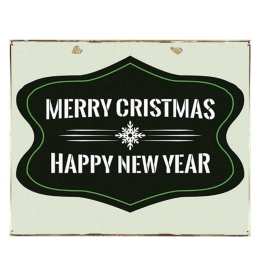 Merry Christmas vintage ξύλινο Χριστουγεννιάτικο πινακάκι