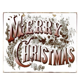 White Christmas vintage Χριστουγεννιάτικο ξύλινο πινακάκι