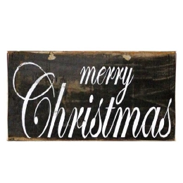 Merry Christmas vintage μαύρο ξύλινο Χριστουγεννιάτικο πινακάκι