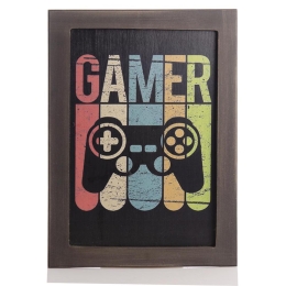Gamer χειροποίητο πινακάκι με πλαίσιο 23x33 εκ
