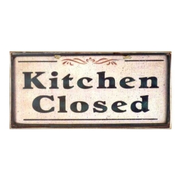 Vintage χειροποίητο πινακάκι kitchen closed 26x13 εκ