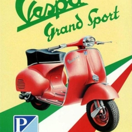 Πίνακας χειροποίητος Ιταλική βέσπα Piaggio 20x25 εκ