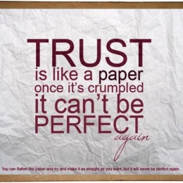 Πίνακας χειροποίητος trust is like a paper 25x20 εκ