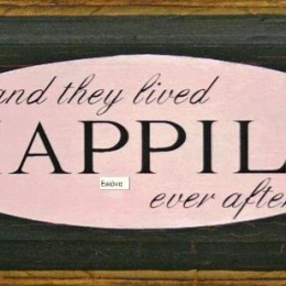Vintage ξύλινος χειροποίητος πίνακας and they lived happily ever after 26x13 εκ