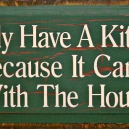 Ρετρό ξύλινος πίνακας χειροποίητος I only have a kitchen because it came with the house 26x13 εκ