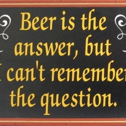 Ρετρό χιουμοριστικός πίνακας beer is the answer 25x20 εκ