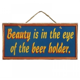 Vintage ξύλινος χειροποίητος πίνακας the beer holder 26x13 εκ