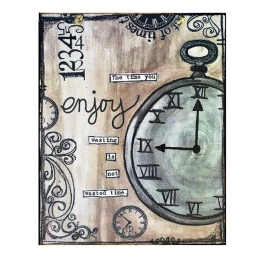 Πίνακας χειροποίητος the time you enjoy wasting 20x25 εκ