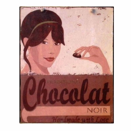 Chocolat retro πίνακας χειροποίητος 20x25 εκ