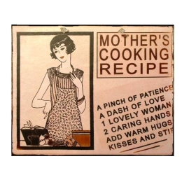 Vintage πίνακας xειροποίητος mothers recipe 25x20 εκ