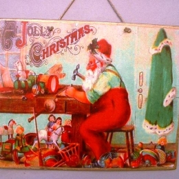 Jolly Christmas χειροποίητο Χριστουγεννιάτικο ταμπελάκι 25x20 εκ